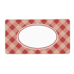 Red and Cream Gingham Labels