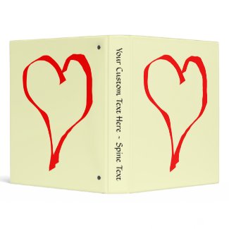 Red and Cream Love Heart Design. binder