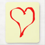 Red and Cream Love Heart Design. Mousepad