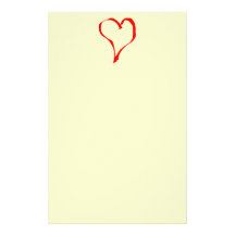 Red and Cream Love Heart Design. Stationery