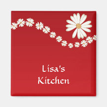 Red and Daisy Magnet
