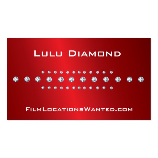 Red and Diamond Metallic Business Card (front side)