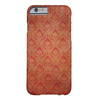 Red and Gold Art Nouveau Damask Barely There iPhone 6 Case