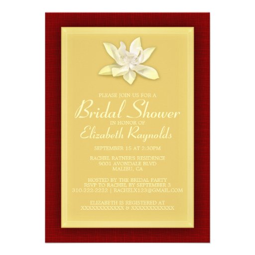 Red and Gold Bridal Shower Invitations