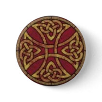 Red and Gold Celtic Knot Button