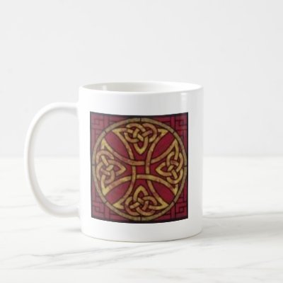 Red and Gold Celtic Knot Mug