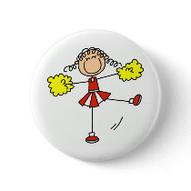 Red and Gold Cheerleader buttons