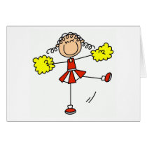 Red and Gold Cheerleader Cards