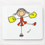 Red and Gold Cheerleader Mouse Pad