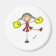 Red and Gold Cheerleader Refrigerator Magnets