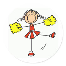 Red and Gold Cheerleader stickers