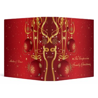 Red and Gold Christmas Album binder