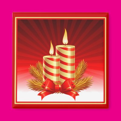 Red and Gold Christmas Candles Refrigerator Magnets Zazzle_magnet