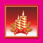 Red and Gold Christmas Candles Refrigerator Magnets