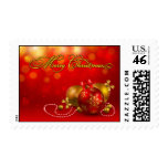 Red and Gold Christmas Ornaments Stamp