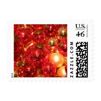 Red And Gold Christmas Ornaments Stamp