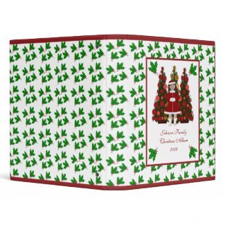 Red and Gold Christmas Tree and Holly Binder binder