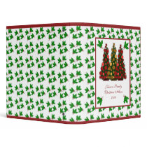 Red and Gold Christmas Tree and Holly Binder by HolidayFun Red and Gold Christmas Tree and Holly Binder