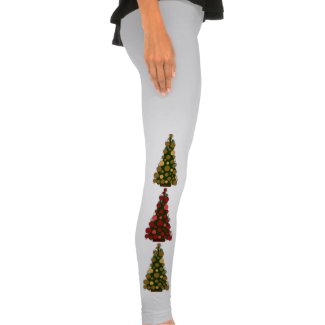 Red And Gold Christmas Tree Leggings