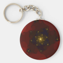 Red and Gold Color. Fractal Art. Key Chain