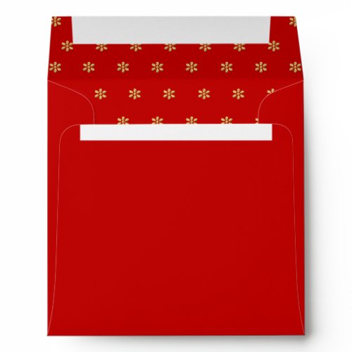 Red and Gold Custom Envelope with Floral Design envelope