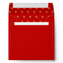 Red and Gold Custom Envelope with Floral Design