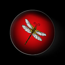 Red and Gold Dragonfly buttons