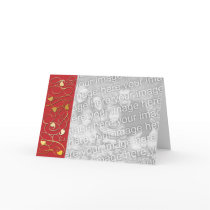Red and Gold Filigree Photo Christmas Card