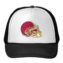 red and gold football helmet vector graphic trucker hats
