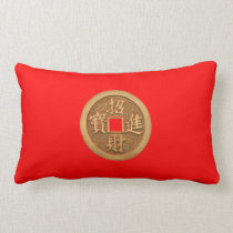 RED AND GOLD GOOD LUCK ARA ACCENT PILLOW