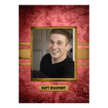 Red and Gold Grunge Photo Graduation invitations