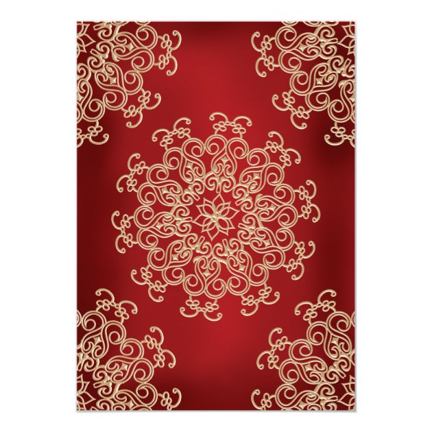 RED AND GOLD INDIAN STYLE WEDDING INVITATION