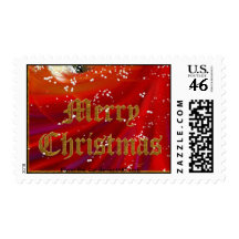 Red and Gold - Merry Christmas Stamp