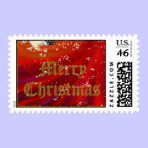 Red and Gold - Merry Christmas Stamp