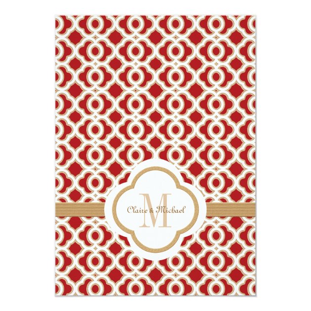 Red and Gold Moroccan Wedding Invitations