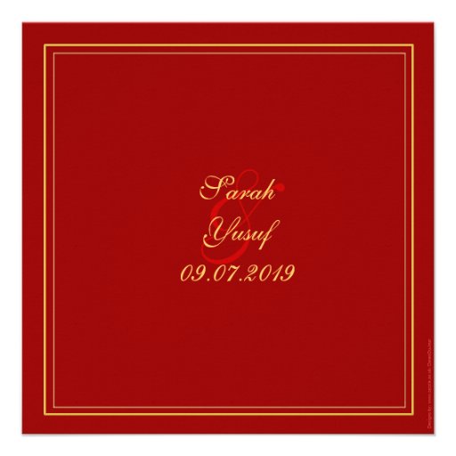 Red and gold Muslim wedding Announcements