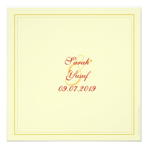 Red and gold Muslim wedding Personalized Invitations