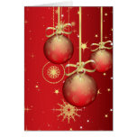 Red and Gold Ornaments Blank Card