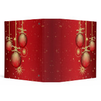 red and gold ornaments notebook binder