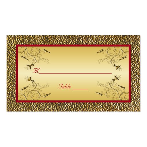 Red and Gold Placecards Business Card Templates