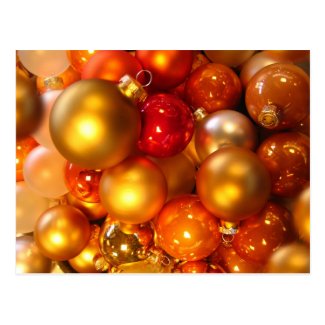 Red And Gold Shiny Christmas Ornament Post Card