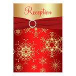 Red and Gold Snowflakes Enclosure Card Business Card