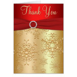 Red and Gold Snowflakes Thank You Card