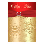 Red and Gold Snowflakes Wedding Invitation