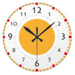 Red and Gold Sunshine Retro Clock
