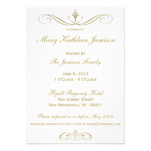 Red and Gold Swirl 70th Birthday Party Invitation