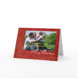 Red and gold textured Christmas Photo card
