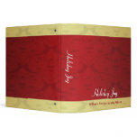Red and Gold Vintage Holiday Joy Vinyl Binders