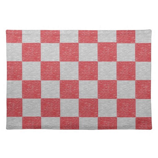 Red and Gray Checkered Placemat Zazzle