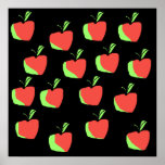 Red and Green Apple Pattern. Poster